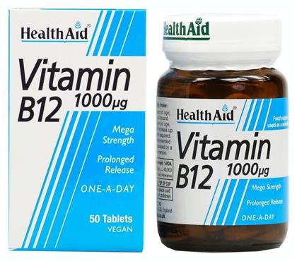 Health Aid B12 50 Tabs Βιταμίνη 1000mcg 50 x 1 ταμπλέτες 50τμχ