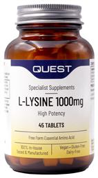 Quest L-Lysine High Potency 1000mg 45 ταμπλέτες