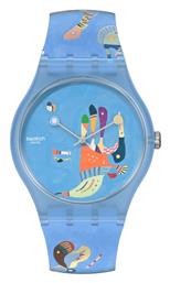 Swatch Blue Sky By Vassily Kandinsky Ρολόι Μπαταρίας με Καουτσούκ Λουράκι σε Μπλε χρώμα