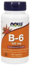 Now Foods B-6 Βιταμίνη 100mg 1τμχ