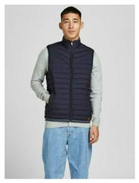 Jack & Jones Αμάνικο Ανδρικό Μπουφάν Puffer Αντιανεμικό Navy Μπλε