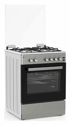 Thermogatz Υγραερίου Ελεύθερη με Εστίες Υγραερίου Inox TGS 6021 IX