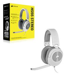 Corsair HS55 Stereo Over Ear Gaming Headset με σύνδεση 3.5mm Λευκό