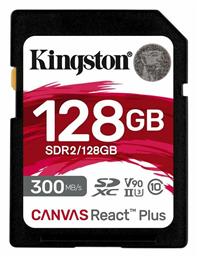 Kingston Canvas React Plus SDXC 128GB Class 10 U3 V90 UHS-II