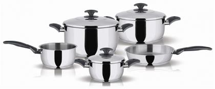 Pyramis Gourmet Σετ Κατσαρόλες από Ανοξείδωτο Ατσάλι Ασημί 5τμχ