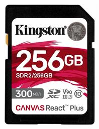 Kingston Canvas React Plus SDXC 256GB Class 10 U3 V90 UHS-II από το e-shop