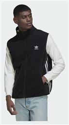 adidas Adicolor 3-Stripes Ανδρική Ζακέτα Fleece με Φερμουάρ Μαύρη