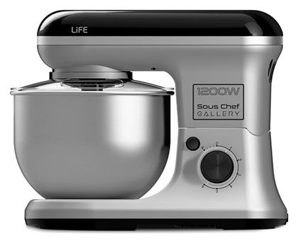 Life Sous Chef Gallery Κουζινομηχανή 1200W με Ανοξείδωτο Κάδο 5lt Black & Silver