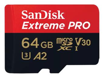 Sandisk Extreme Pro microSDXC 64GB U3 V30 A2 UHS-I από το e-shop