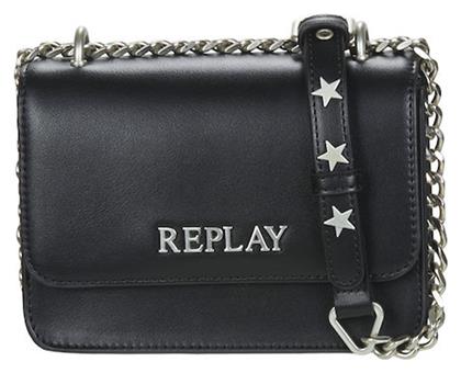 Replay Γυναικεία Flap Bag Χιαστί Μαύρη