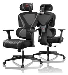 Eureka Ergonomic Norn Καρέκλα Gaming Δερματίνης με Ρυθμιζόμενα Μπράτσα Γκρι