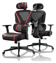 Eureka Ergonomic Norn Καρέκλα Gaming Δερματίνης Κόκκινη