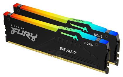 Kingston Fury Beast RGB 16GB DDR5 με 2 Modules (2x8GB) από το e-shop