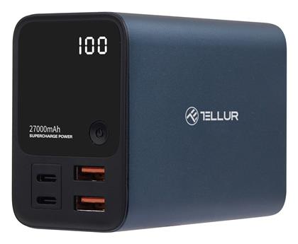 Tellur Ultra Pro PD903 Power Bank 27000mAh με 2 Θύρες USB-A και 2 Θύρες USB-C Power Delivery / Quick Charge 3.0 Μαύρο