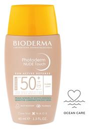 Bioderma Photoderm Nude Touch Αδιάβροχη Αντηλιακή Κρέμα Προσώπου SPF50 με Χρώμα Light 40ml