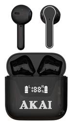 Akai BTE-J101 In-ear Bluetooth Handsfree Ακουστικά με Θήκη Φόρτισης Μαύρα