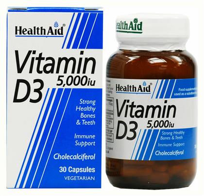 Health Aid Vitamin D3 Βιταμίνη 5000iu 30 x 1 φυτικές κάψουλες 30τμχ