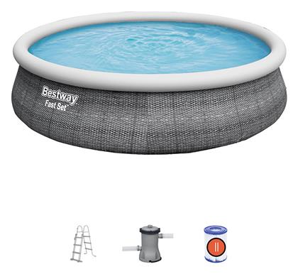 Bestway Fast Set Στρογγυλή Πισίνα Φουσκωτή με Αντλία Φίλτρου 457x107εκ.