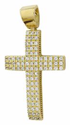 Kiriakos Gofas Χρυσός Σταυρός Διπλής Όψης 14K