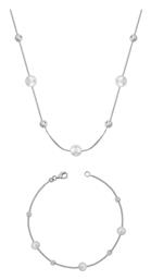 Kiriakos Gofas Σετ Κοσμημάτων από Λευκόχρυσο 14K