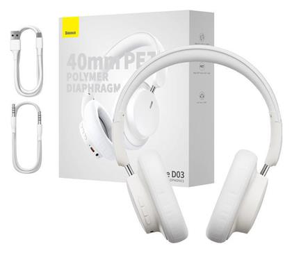 Baseus Bowie D03 Bluetooth / 3.5mm με 30 ώρες Λειτουργίας Λευκά