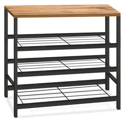 Ξύλινη Παπουτσοθήκη Dalia με 3 Ράφια Μαύρο / Pine Oak Μ65xΠ30xΥ67cm