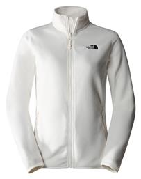 The North Face 100 Glacier Fleece Γυναικεία Ζακέτα με Φερμουάρ σε Λευκό Χρώμα