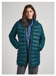 Pepe Jeans Μακρύ Γυναικείο Puffer Μπουφάν Πράσινο