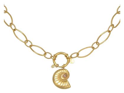 Cuoro Κολιέ Διπλό από Επιχρυσωμένο Ατσάλι