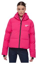 Superdry W D3 Κοντό Γυναικείο Puffer Μπουφάν για Χειμώνα Φούξια