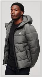 Superdry Ανδρικό Χειμωνιάτικο Μπουφάν Puffer Γκρι από το Z-mall