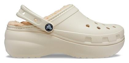 Crocs Classic Platform Lined Clog Σαμπό Μπεζ