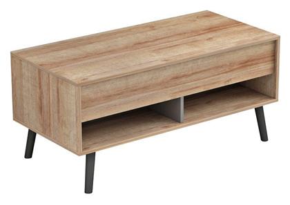 Τραπεζάκι Σαλονιού Skyfi με Σερβιτόρο 100x60x45cm Φυσικό-Ανθρακί