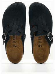 Birkenstock Classic Boston Vl Ανατομικές Δερμάτινες Παντόφλες Μαύρες