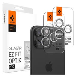 Spigen Glas.tR EZ Fit Optik Pro Προστασία Κάμερας Tempered Glass Διάφανο για το iPhone 16 Pro / Pro Max / 15 Pro / Pro Max / 14 Pro / Pro Max