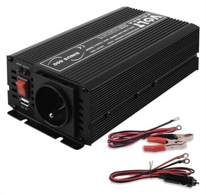 Volt Inverter Αυτοκινήτου 600W για Μετατροπή 12V DC σε 220V AC