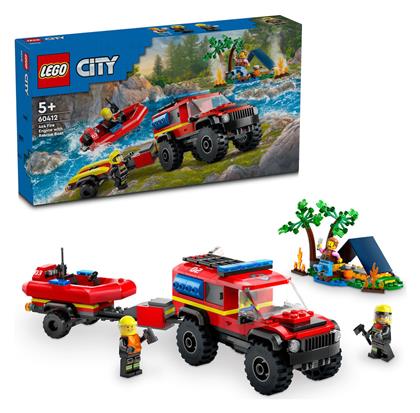 Lego City 4x4 Fire Truck With Rescue Boat για 5+ Ετών