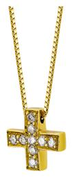 Kiriakos Gofas Χρυσός Σταυρός 18K Διπλής Όψης με Αλυσίδα