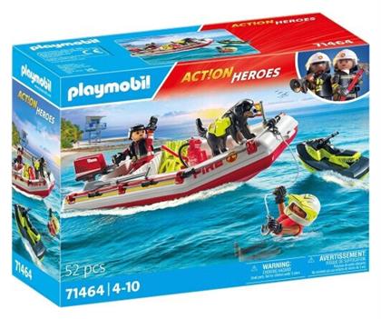 Playmobil Action Heroes Φουσκωτό Σκάφος Πυροσβεστικής Με Θαλάσσιο Scooter για 4-10 ετών