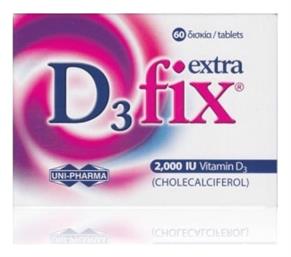 Uni-Pharma D3 Fix Extra Βιταμίνη 2000iu 60 ταμπλέτες