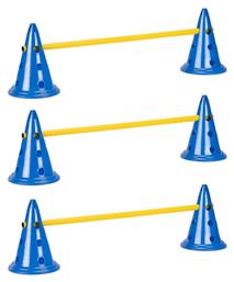 Navaris Dog Training Cone / Agility Equipment Set - Σετ Εμποδίων Εκπαίδευσης Σκύλου Με 6 X Κώνους 30 X 23 Cm & 3 X Κοντάρια 100 Cm - Blue (60543.01)
