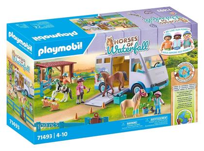 Playmobil Horses Of Waterfall Μαθήματα Ιππασίας Όχημα Μεταφοράς Αλόγων για 4-10 ετών