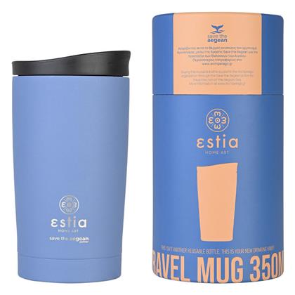 Estia Travel Mug Save The Aegean 350ml Denim Blue