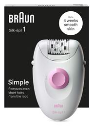 Braun Silk Epil 1 Αποτριχωτική Μηχανή Epilator για το Σώμα SE1-000