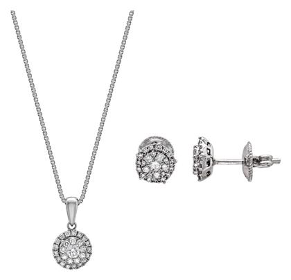 Kiriakos Gofas Σετ Κοσμημάτων από Λευκόχρυσο 18K