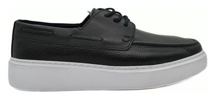 Hawkins Premium Ανδρικά Boat Shoes σε Μαύρο Χρώμα