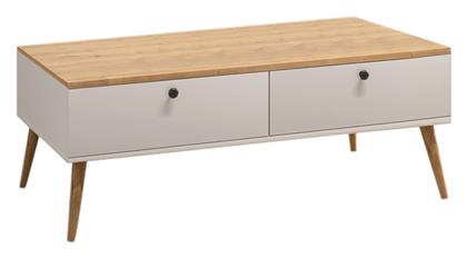 Τραπεζάκι Σαλονιού Alis Μ110xΠ50xΥ40εκ. Λευκό - Oak