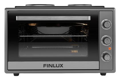 Finlux Ηλεκτρικό Φουρνάκι 60lt με 2 Εστίες Γκρι