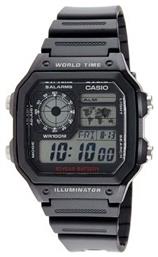 Casio “world Time” Ρολόι Μπαταρίας με Καουτσούκ Λουράκι