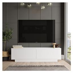 Έπιπλο Τηλεόρασης Ξύλινο Λευκό Μ140xΠ35.5xΥ38.2cm